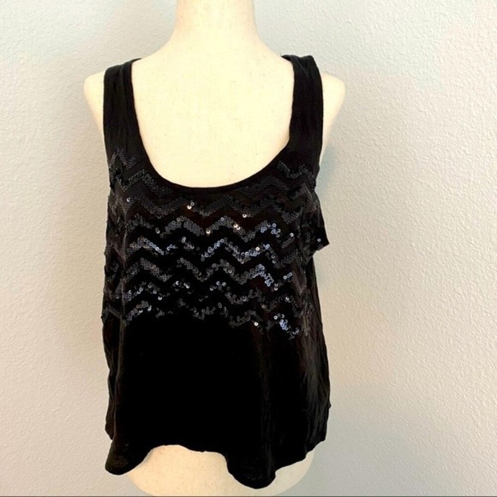 PINK Victorias Secret Sequin Herringbone Pattern Sexy Dressy Tank Top Size M